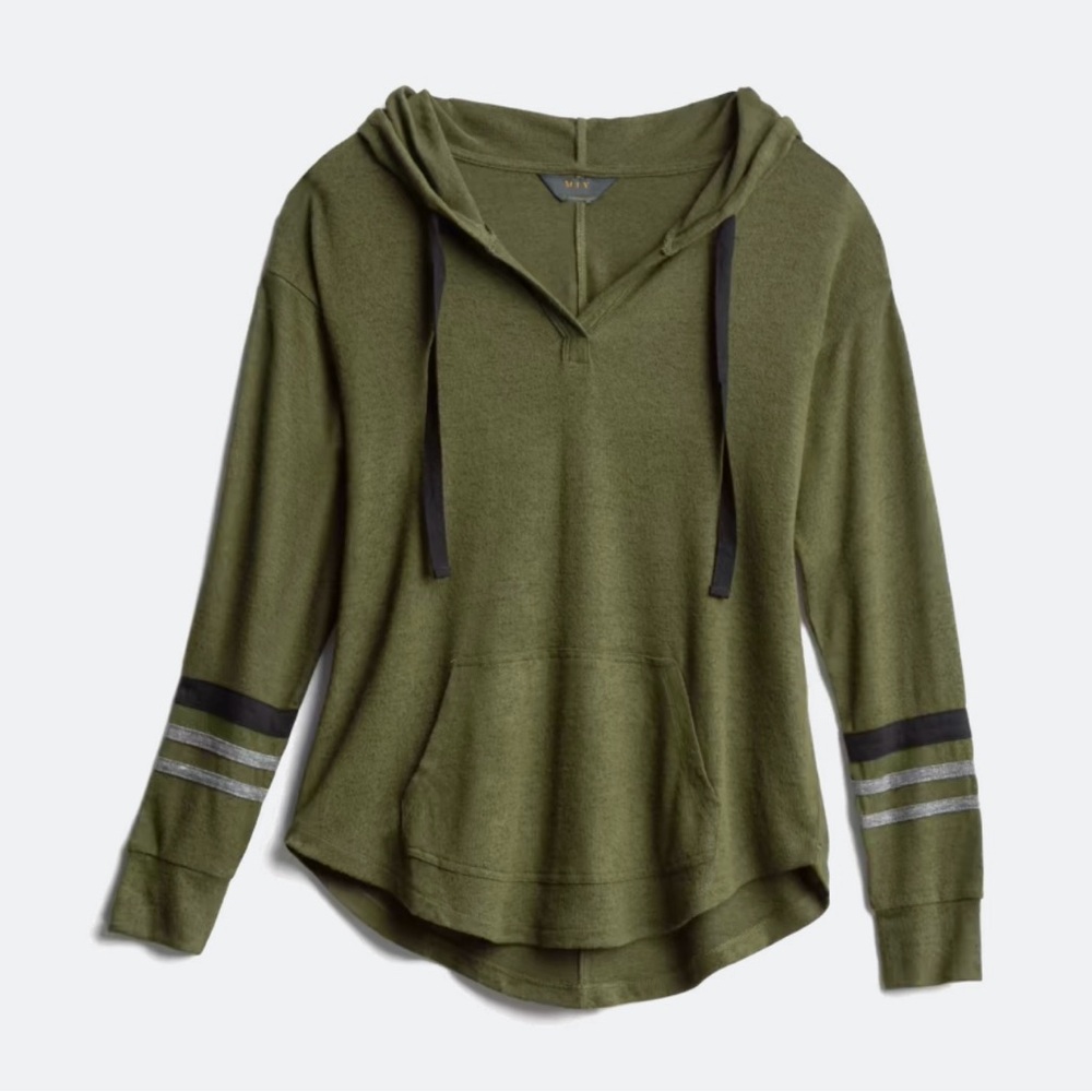 Olive Green Women's Sweater with Hood